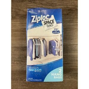 Ziploc‎ Space Bag Jacket/Suit Hang Bag (2) Reusable Hanging Compression Storage